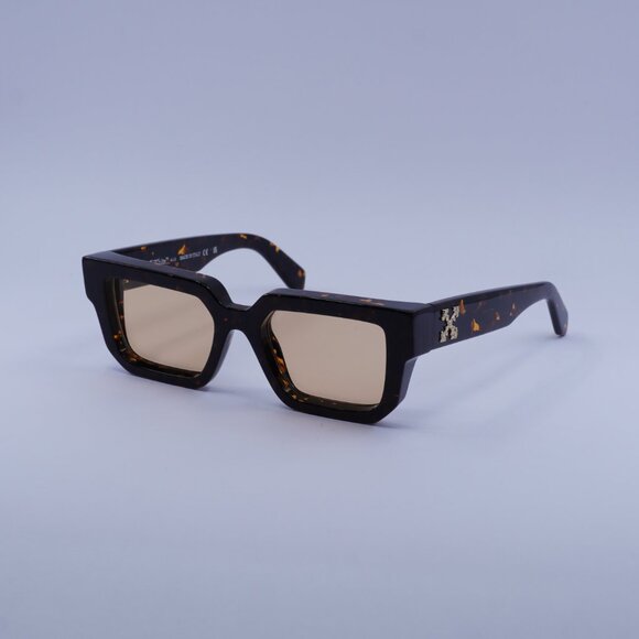 Off-White OERI146 SILVERSTONE 6062 Sunglasses Havana Square Frame, Camel Lenses - Picture 5 of 12